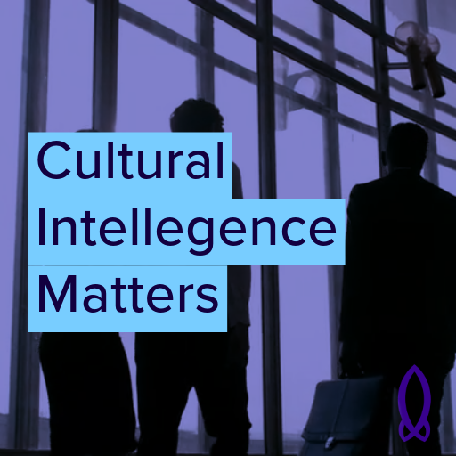 Cultural Intelligence Matters - CQ is having the capability to adapt to new cultural environments. Picture of three culturally diverse people walking together in a business place to a meeting.